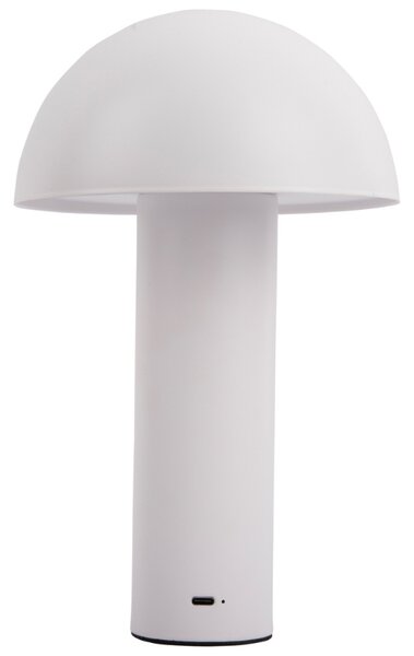 Present time Bílá kovová nabíjecí stolní LED lampa Fungus