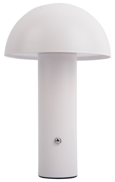 Present time Bílá kovová nabíjecí stolní LED lampa Fungus