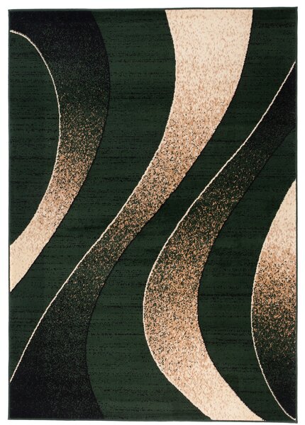 Chemex Moderní koberec Tap - vlnky 5 - krémový/zelený Rozměr koberce: 120x170 cm