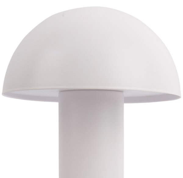Present time Bílá kovová nabíjecí stolní LED lampa Fungus