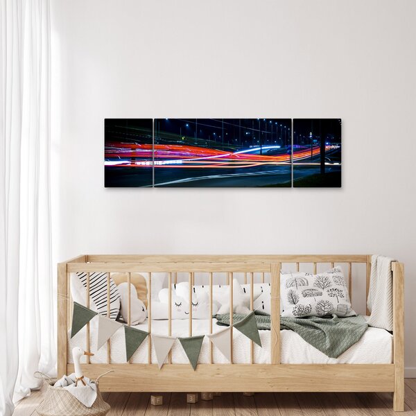 Obraz nočního města (170x50 cm)