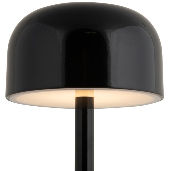 Present time Černá kovová nabíjecí stolní LED lampa Jem