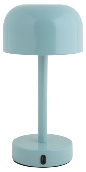 Present time Modrá kovová nabíjecí stolní LED lampa Jem
