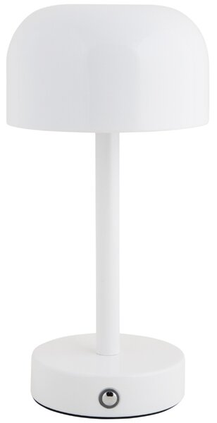 Present time Bílá kovová nabíjecí stolní LED lampa Jem