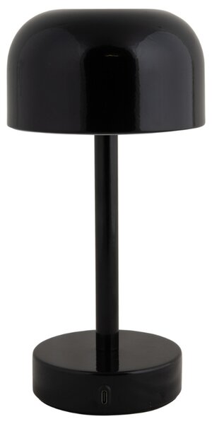 Present time Černá kovová nabíjecí stolní LED lampa Jem