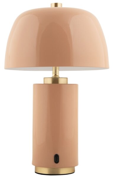 Present time Světle hnědá kovová nabíjecí stolní LED lampa Reya