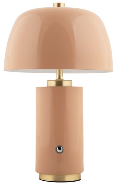 Present time Světle hnědá kovová nabíjecí stolní LED lampa Reya