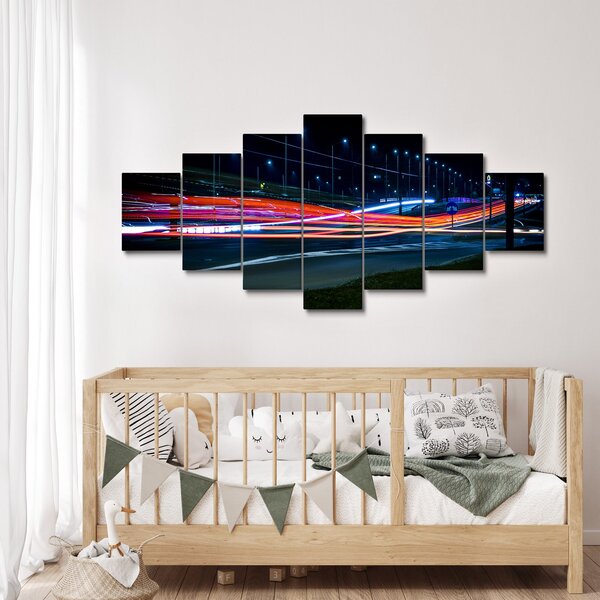 Obraz nočního města (210x100 cm)