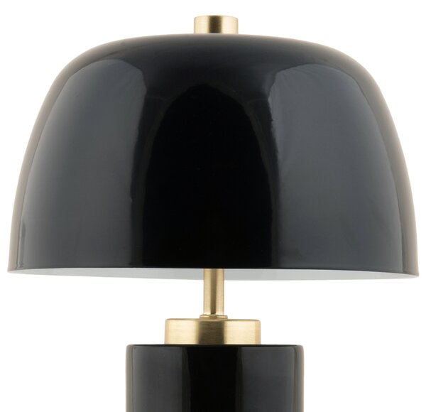 Present time Černá kovová nabíjecí stolní LED lampa Reya