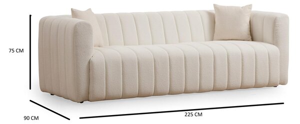 Pohovka trojsedačka Royulema (krémová). Akce -25%