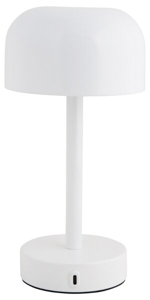 Present time Bílá kovová nabíjecí stolní LED lampa Jem