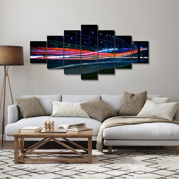Obraz nočního města (210x100 cm)