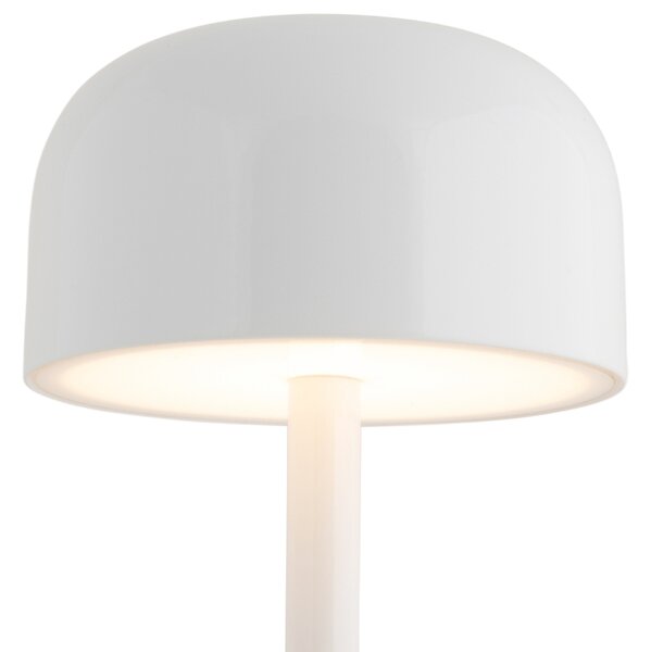 Present time Bílá kovová nabíjecí stolní LED lampa Jem