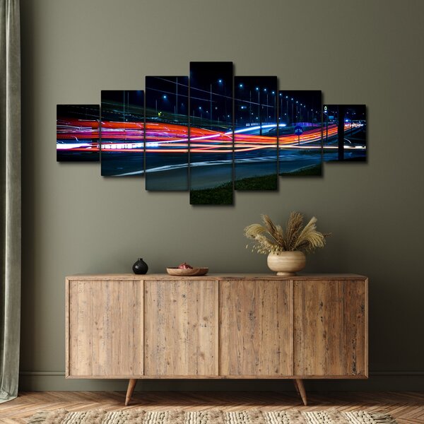 Obraz nočního města (210x100 cm)