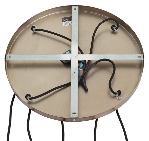 Art Deco hanglamp donker brons met ribbel glas 5-lichts - Walcott