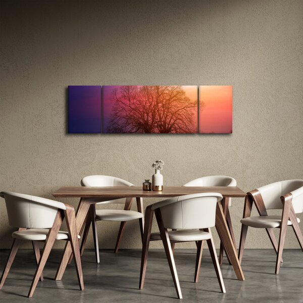 Obraz stromů v mlze (170x50 cm)