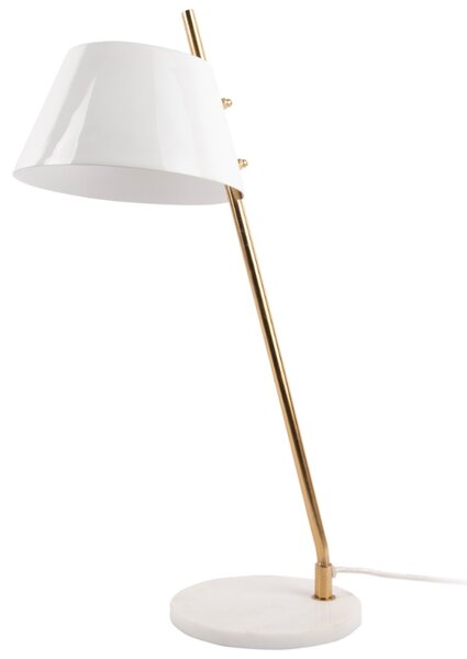 Present time Bílá kovová stolní lampa Savyne