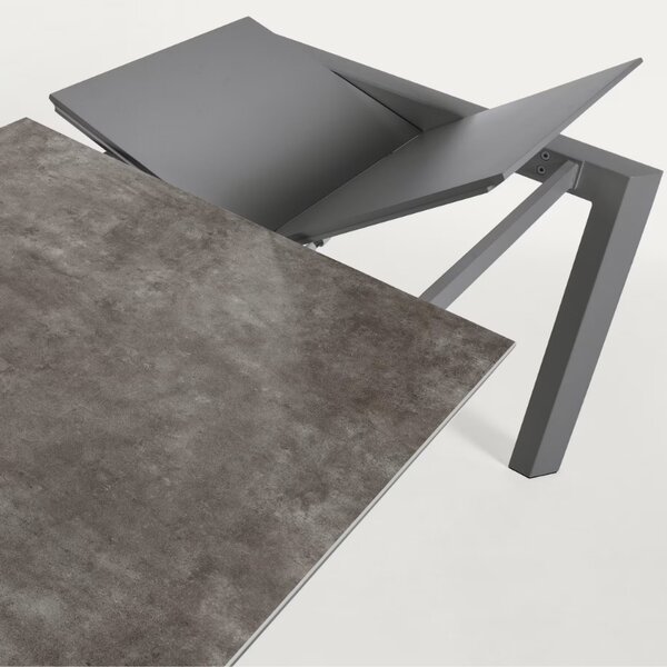 Šedý keramický rozkládací jídelní stůl Kave Home Axis VI. 160/220 x 90 cm