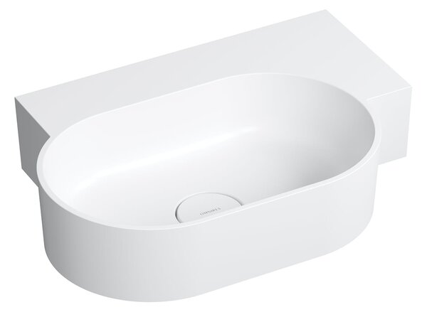 Omnires Ovo M+ umyvadlo 55x38 cm oválné na pult bílá matný OVO555UWPBM