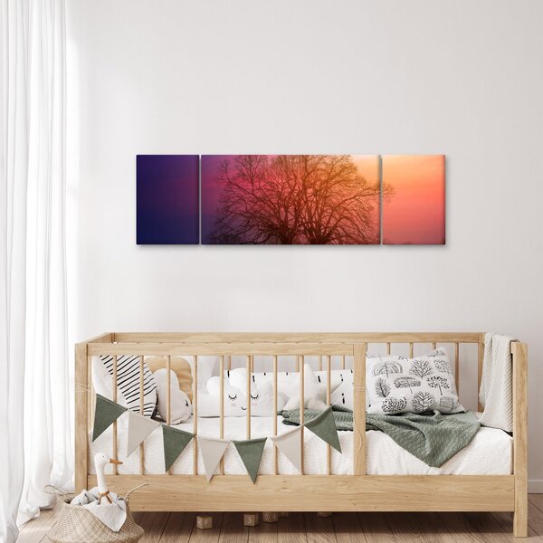 Obraz stromů v mlze (170x50 cm)
