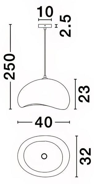 -25 % Dny MOMENTI– Nova Luce Bílé závěsné světlo Aere 40 cm