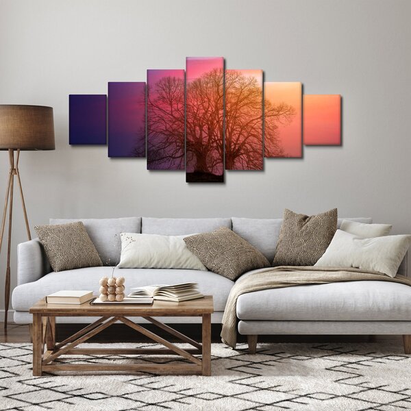 Obraz stromů v mlze (210x100 cm)