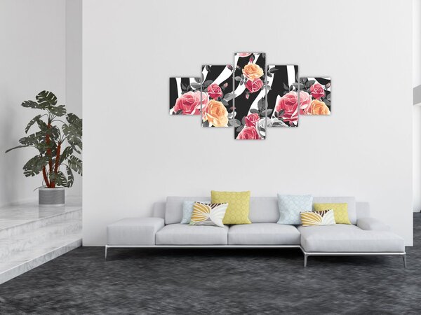 Obraz rozkvetlých růží (125x70 cm)