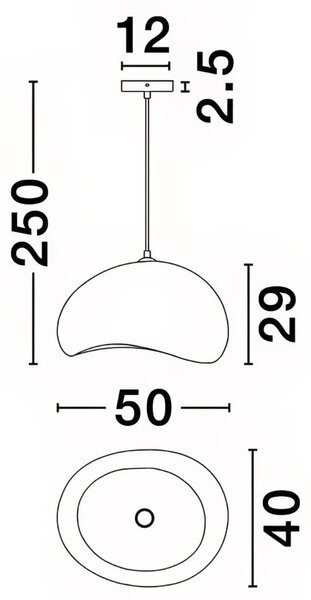 Nova Luce Bílé závěsné světlo Aere 50 cm