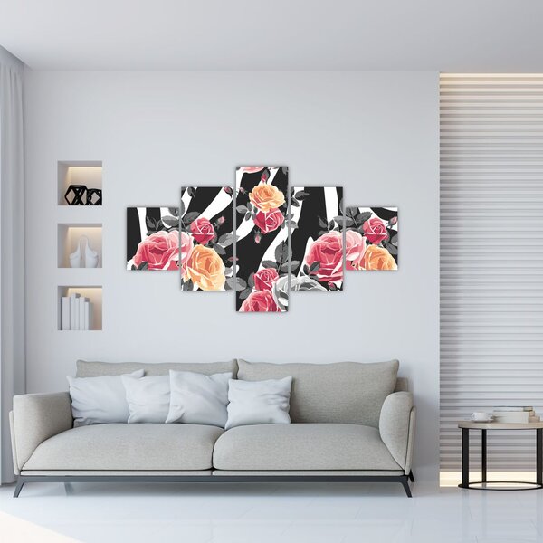 Obraz rozkvetlých růží (125x70 cm)