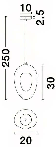 Nova Luce Bílé závěsné světlo Tempus 20 cm