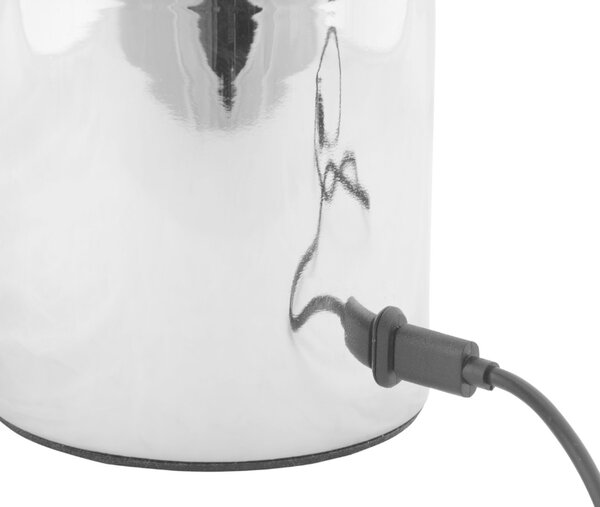 Present time Stříbrná kovová nabíjecí stolní LED lampa Campy