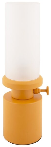 Present time Žlutá kovová nabíjecí stolní LED lampa Campy