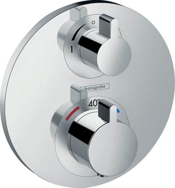 Hansgrohe Ecostat S, termostatická sprchová baterie pod omítku s uzavíracím ventilem, chromová, 15757000