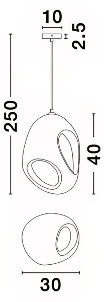 Nova Luce Bílé závěsné světlo Tempus 30 cm