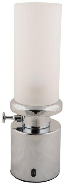 Present time Stříbrná kovová nabíjecí stolní LED lampa Campy