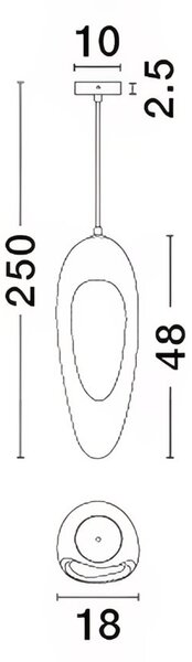 Nova Luce Bílé závěsné světlo Tempus 18 cm