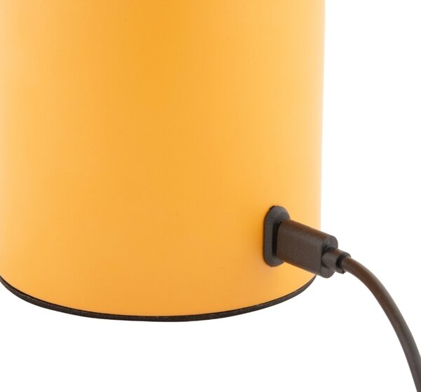 Present time Žlutá kovová nabíjecí stolní LED lampa Campy