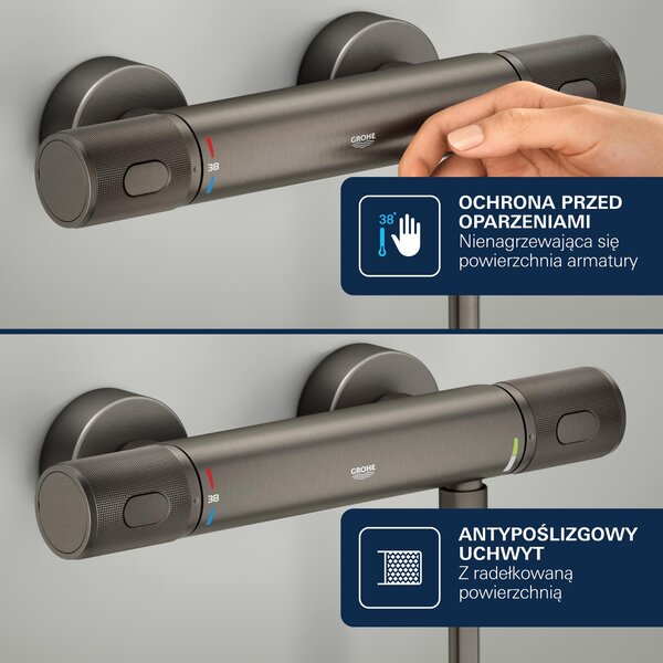 Grohe Precision Feel sprchová baterie nastěnná s termostatem Brushed Hard Graphite 34790AL0