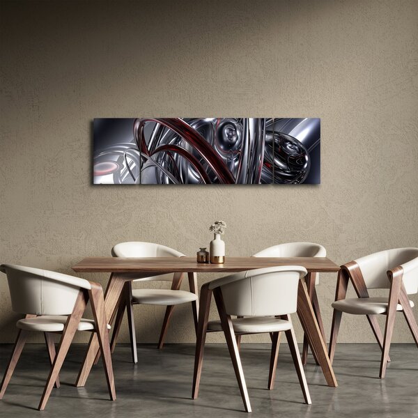 Obraz šedé abstrakce (170x50 cm)
