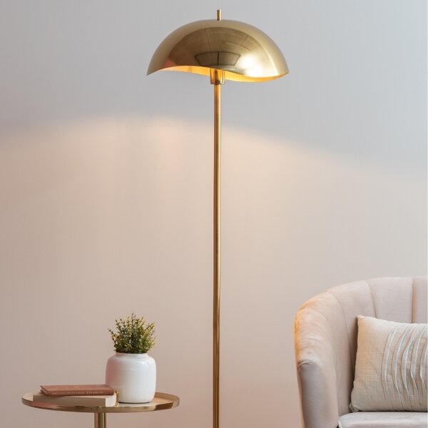 Present time Zlatá kovová stojací lampa Sway 154 cm