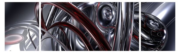 Obraz šedé abstrakce (170x50 cm)