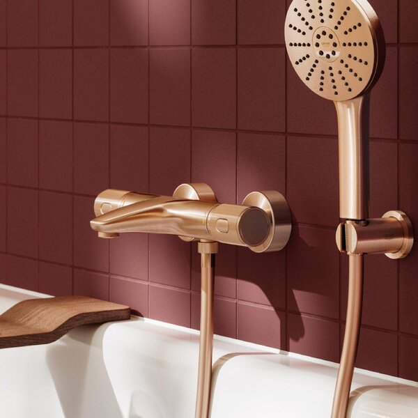 Grohe Precision Feel vanová baterie na stěnu s termostatem Brushed Warm Sunset 34788DL0