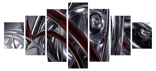 Obraz šedé abstrakce (210x100 cm)