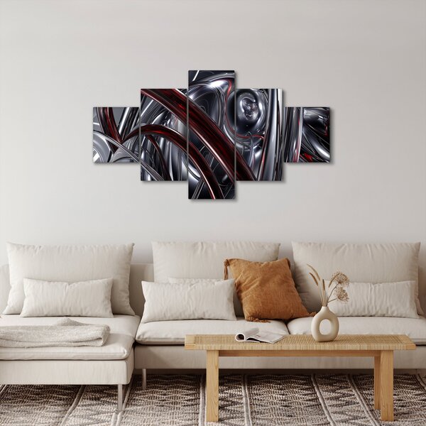Obraz šedé abstrakce (125x70 cm)