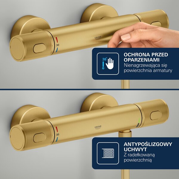Grohe Precision Feel sprchová baterie nastěnná s termostatem Brushed Cool Sunrise 34790GN0