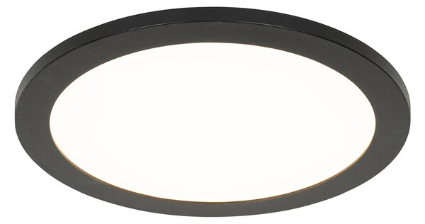 Moderní stropní svítidlo černé 30 cm včetně LED IP44 - Steve