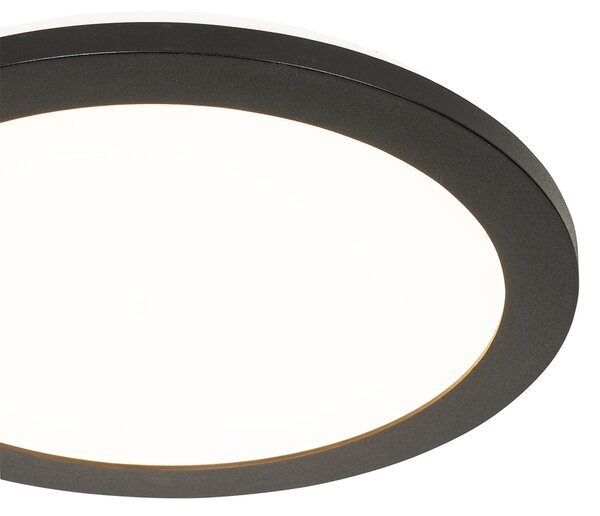 Moderní stropní svítidlo černé 30 cm vč. LED IP44 - Steve