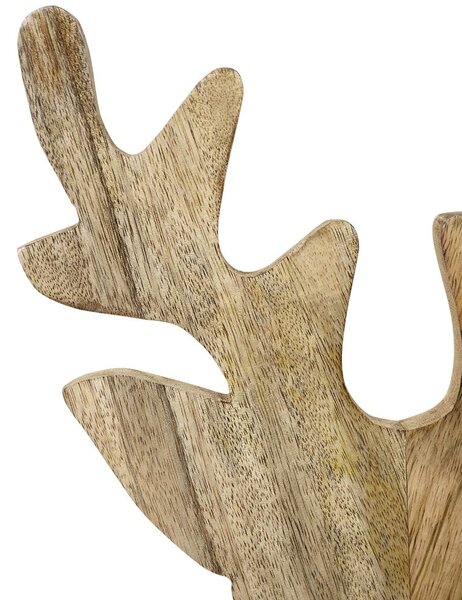 Dekorace hlava jelena z mangového dřeva na podstavci Deer - 26*15*60cm - Mars & More