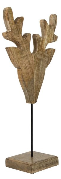 Dekorace hlava jelena z mangového dřeva na podstavci Deer - 26*15*60cm - Mars & More