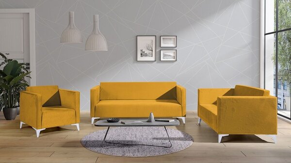 Sedací souprava Denim 3+2+1, Potah: Solo 257, Barva nožiček:: lesk bílý 5902928353334